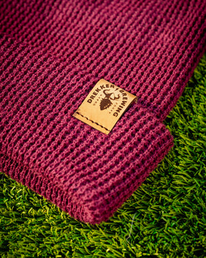 Waffle Knit Beanie - Pomegranate