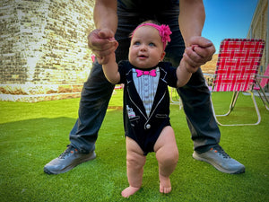 Tuxedo Baby Onesie - 12 Months